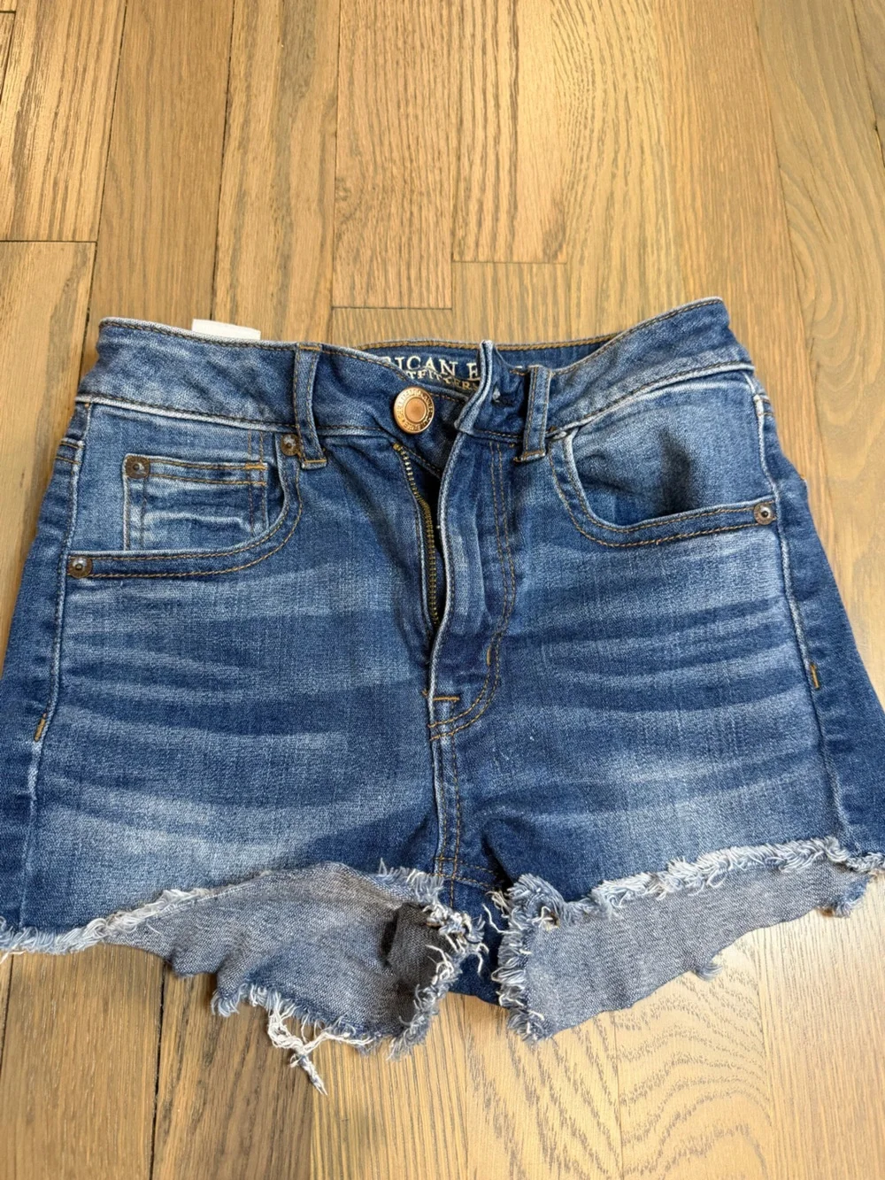 American Eagle Outfitters Distressed Blue Denim Cutoff Shorts